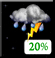 Sunday Night: A slight chance of showers and thunderstorms before 8pm. Mostly cloudy, with a low around 72. Chance of precipitation is 20%. Sunday Night: Slight Chance Showers And Thunderstorms then Mostly Cloudy