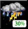 Monday Night: A chance of showers and thunderstorms before 2am. Mostly cloudy, with a low around 73. Chance of precipitation is 30%. Monday Night: Chance Showers And Thunderstorms